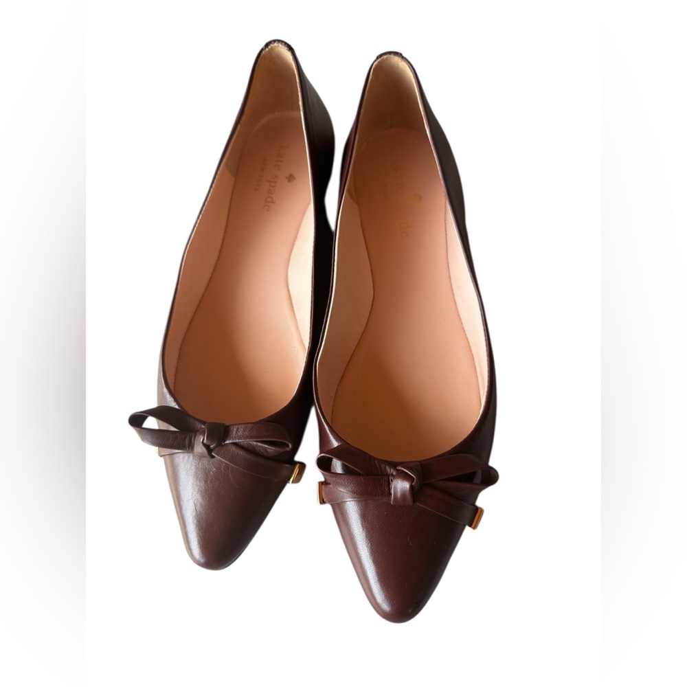 Kate Spade Cordovan Leather Loafers with Ribbon